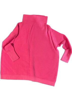 Free People Bright Pink OTTOMAN Turtleneck Sweater M like new
